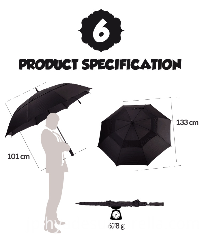 ブラックカラー防風自動ゴルフ傘 Black Color Windproof Automatic Golf Umbrella